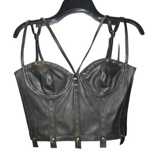 Black Leather Corset Top